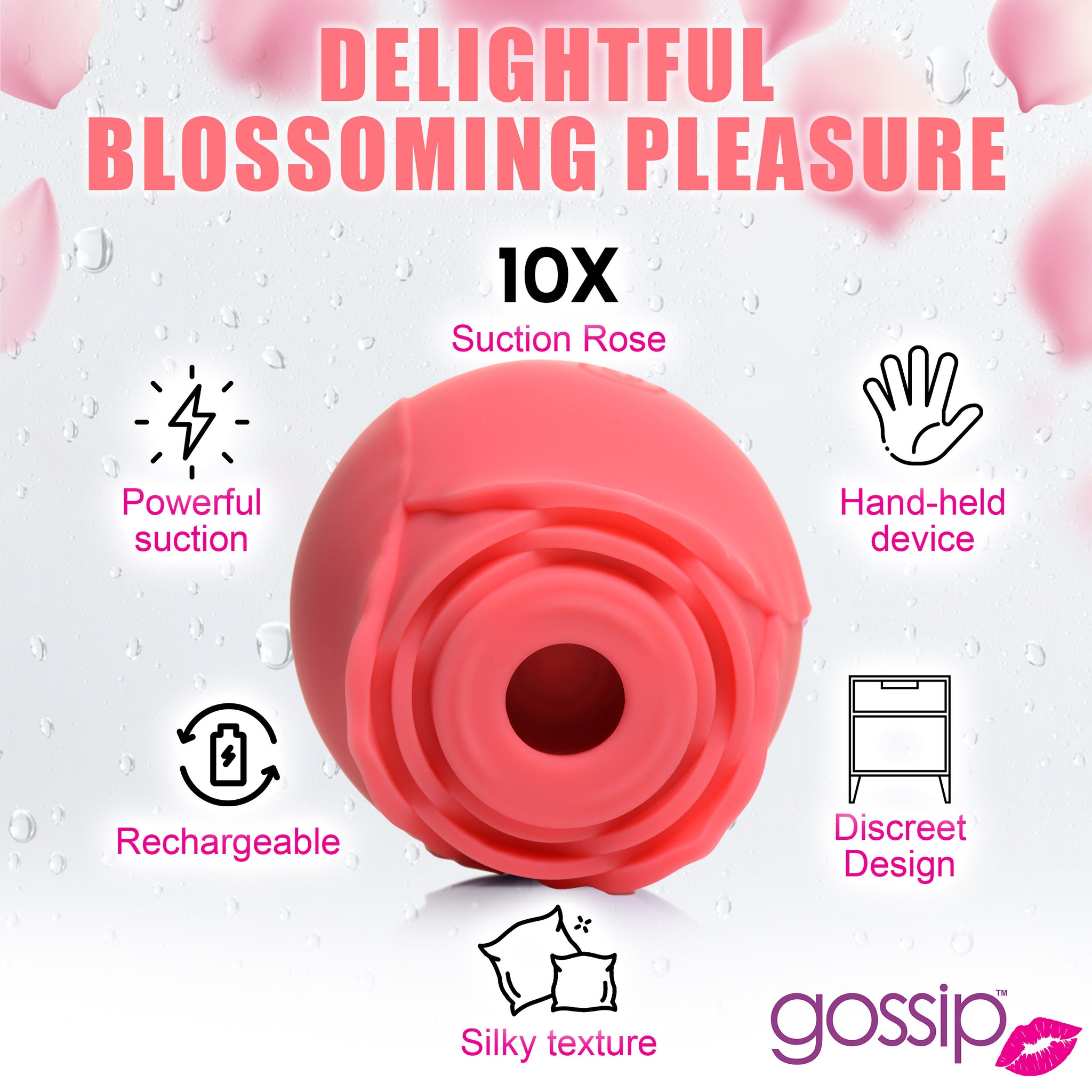 10x Rose Crave Silicone Clitoral Stimulator