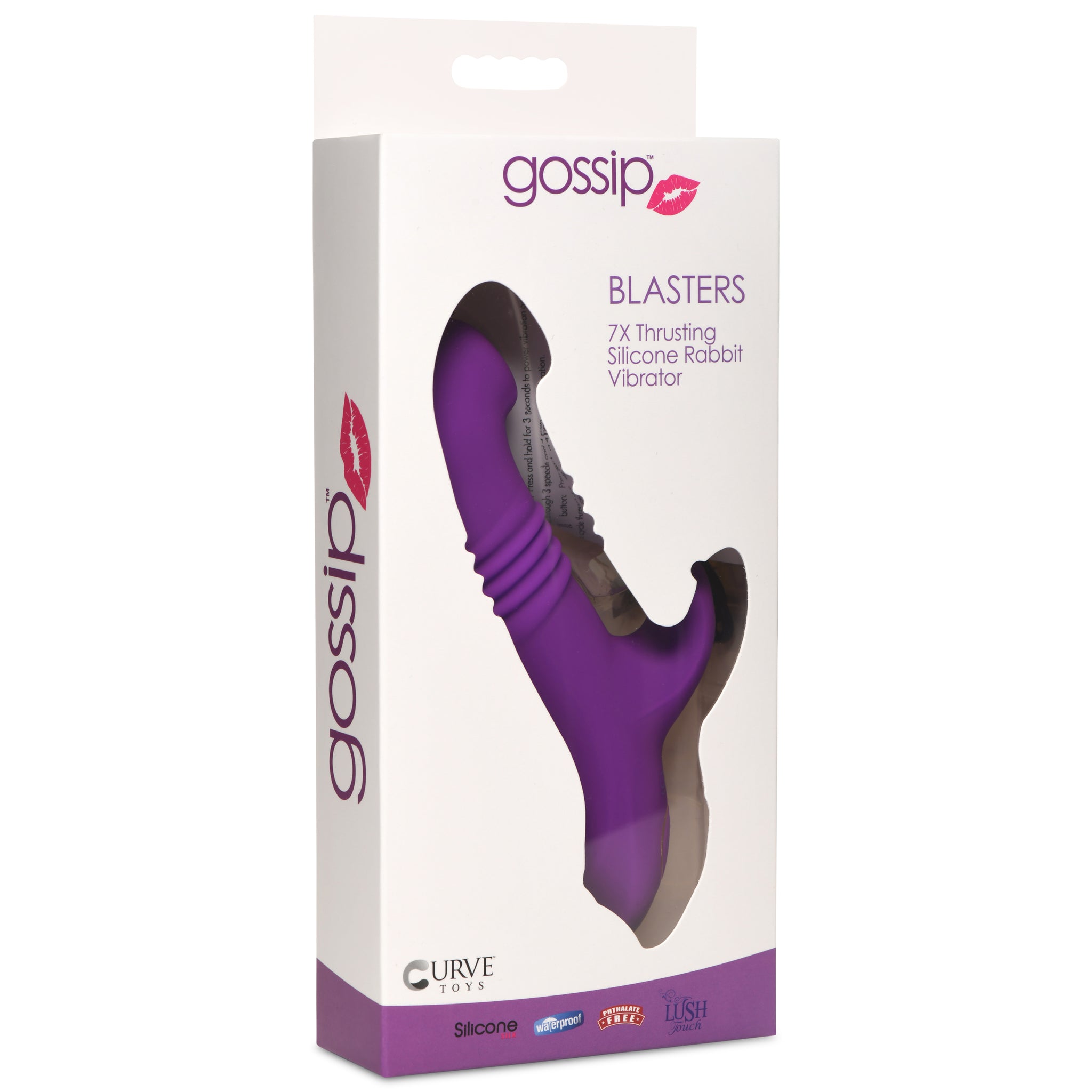 Blaster 7x Thrusting Silicone Rabbit Vibrator - Purple