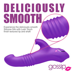 Blaster 7x Thrusting Silicone Rabbit Vibrator - Purple