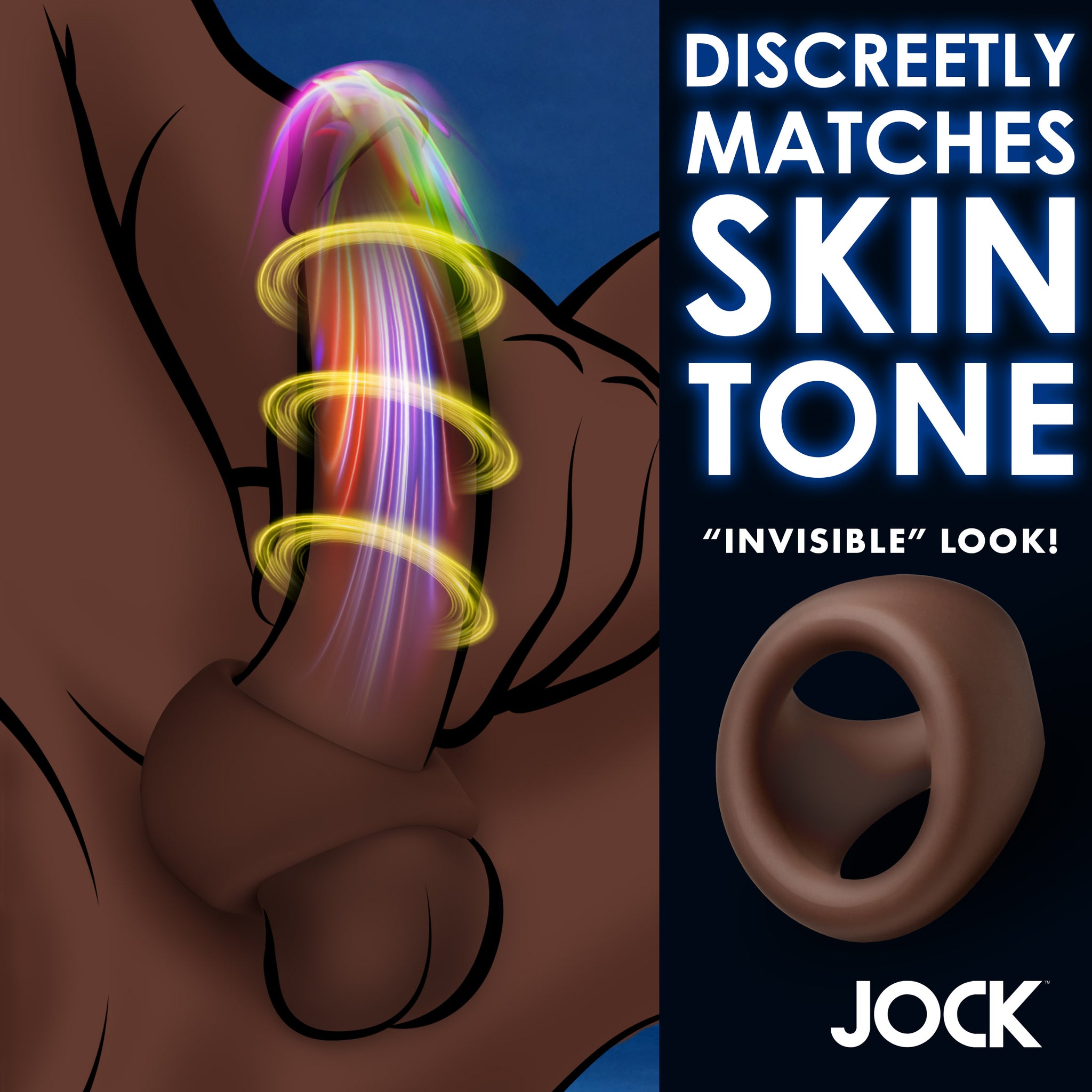 Jock Silicone Cock & Ball Ring - Dark