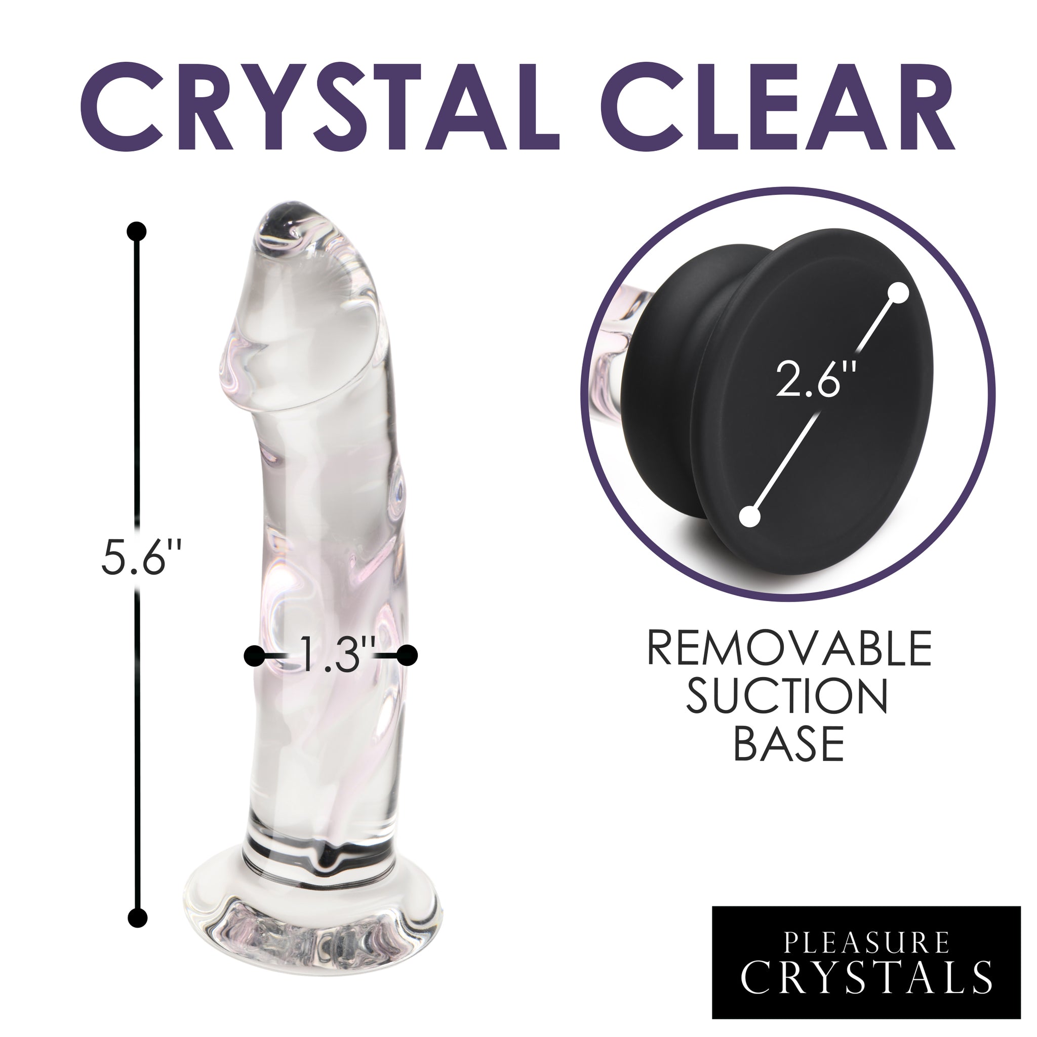 Glass Dildo With Silicone Base - Inch