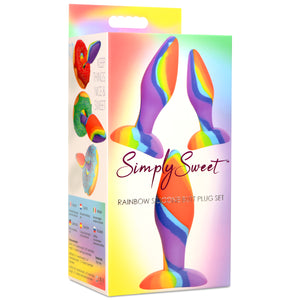 3 Piece Rainbow  Silicone Butt Plug Set