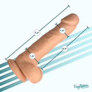 Easy Riders 7 Inch Silicone Dildo With Balls - Light