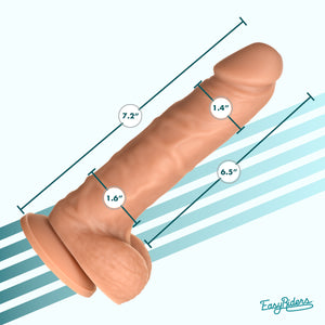 Easy Riders 7 Inch Silicone Dildo With Balls - Medium