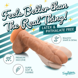 Easy Riders 7 Inch Silicone Dildo With Balls - Medium