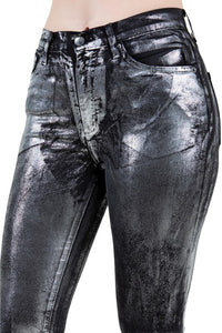 Metallic Bell Bottom Jean Black -Inseam 32