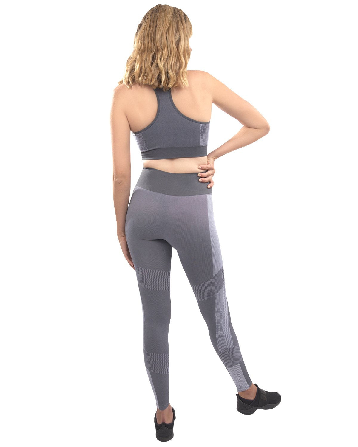 Arleta Seamless Leggings & Sports Bra Set - Grey