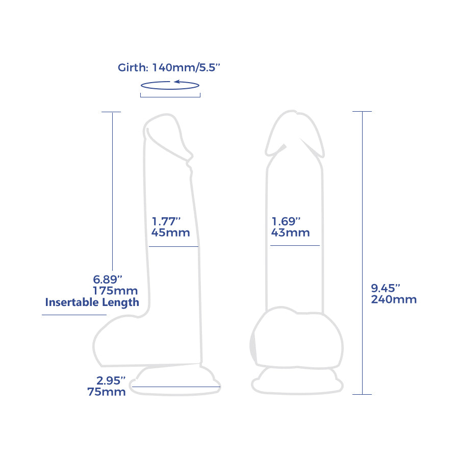 Achilles 8.5-inch Dual-Layer Liquid Silicone Hyper-realistic Dildo