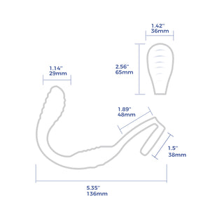 VibraDuo Vibrating Anal Probe and Perineum Stim with Cock Lock