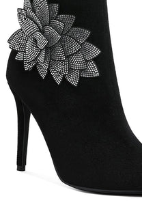 Yarrow Rhinestones Petal Detail Boots