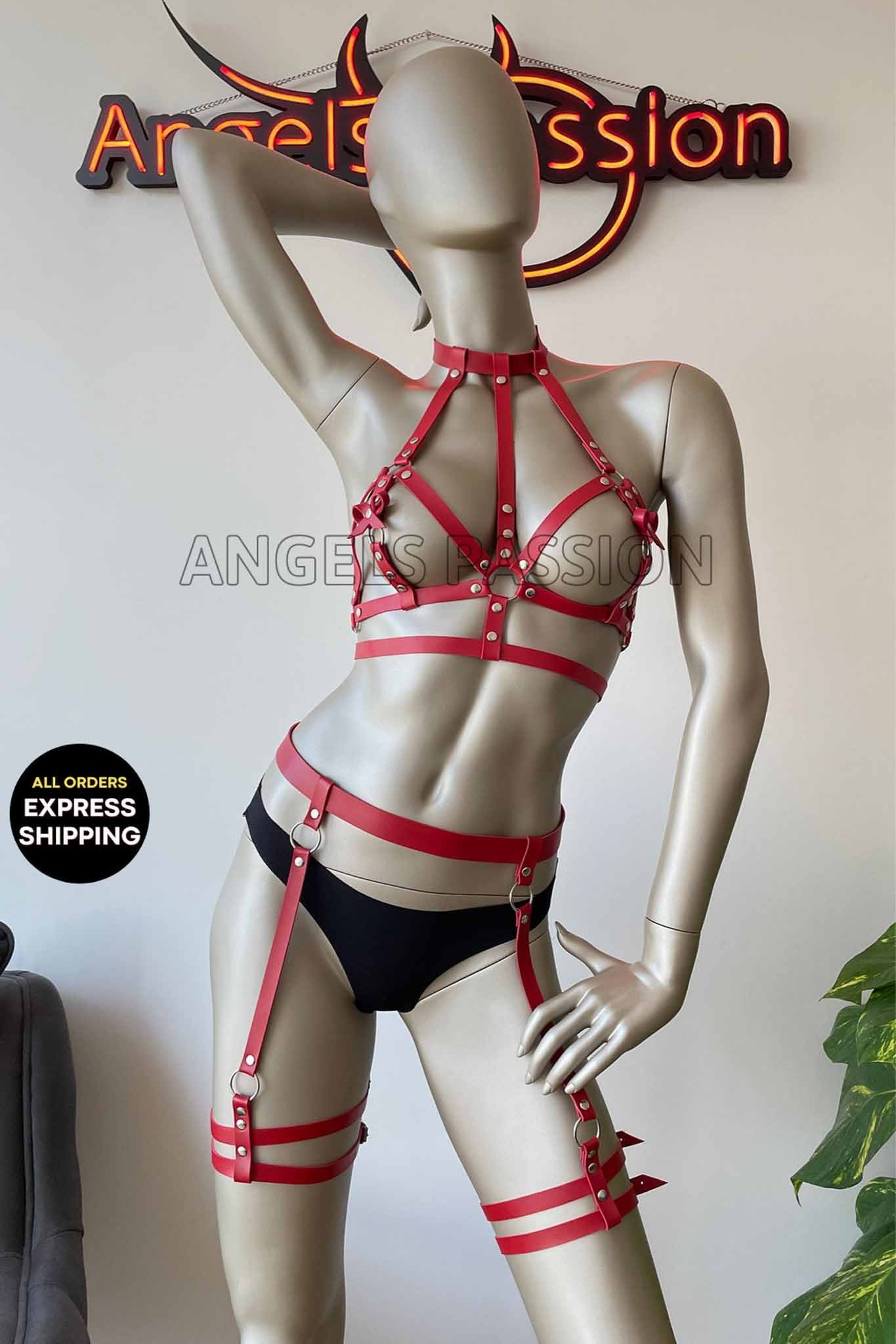 Two Piece Ladies Leather Body Harness