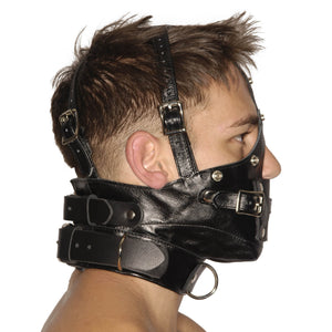 Strict Leather Premium Muzzle With Blindfold And Gags