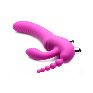 Regal Rider Vibrating Silicone Strapless Strap On Triple G Dildo