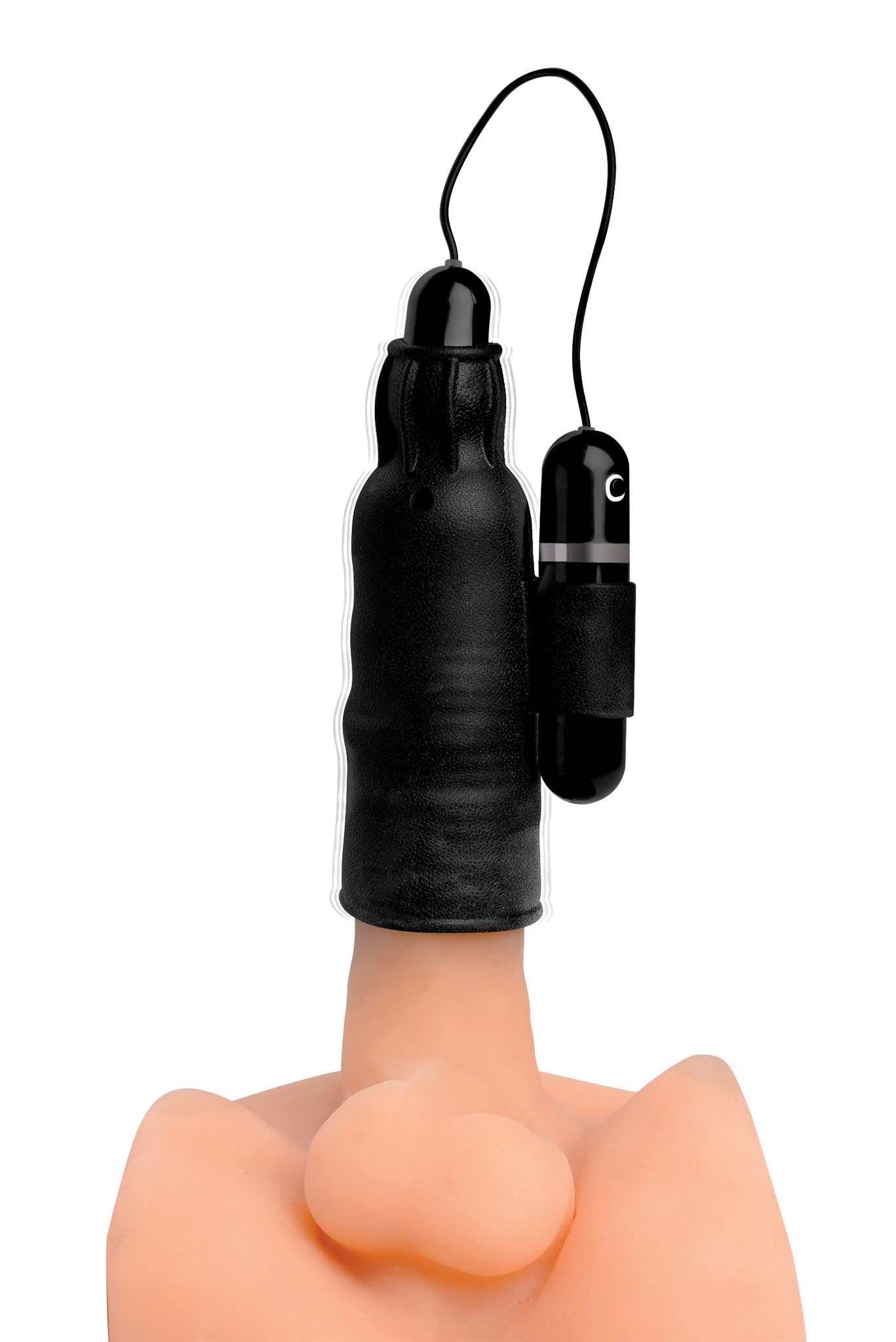 Lightning Stroke Silicone Stroker With Vibrating Bullet