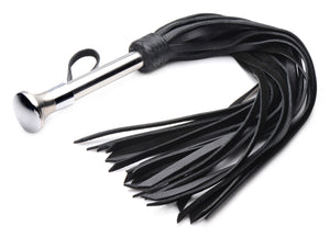 Leather Flogger With Stainless Steel Handle