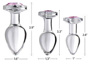 Pink Gem Glass Anal Plug