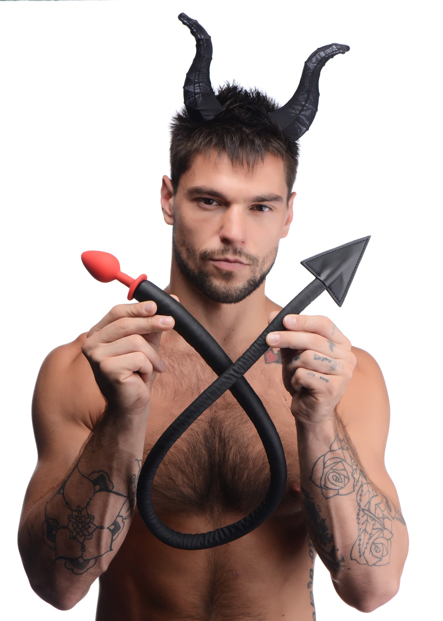 Devil Tail Anal Plug And Horns Set