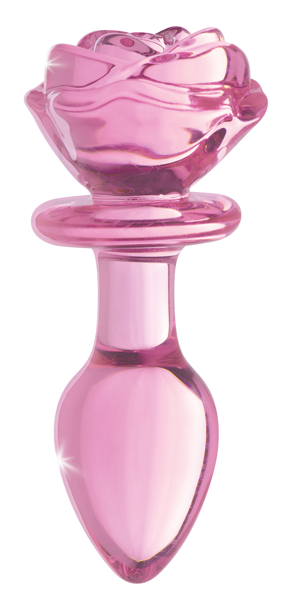 Pink Rose Glass Anal Plug