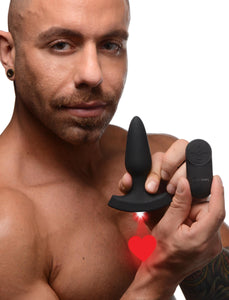 28x Laser Heart Silicone Anal Plug With Remote