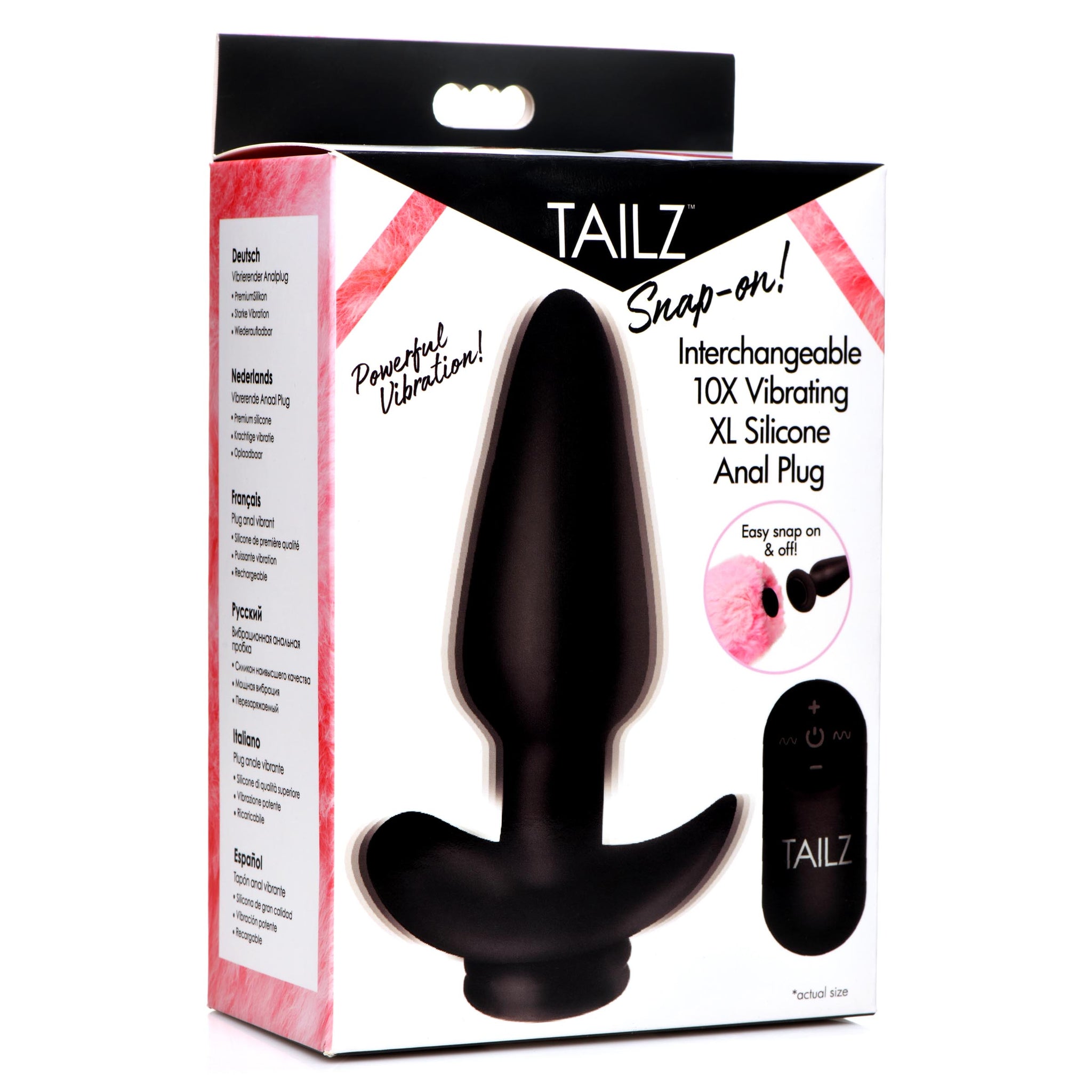 Interchangeable 10x Vibrating Silicone Anal Plug With Remote