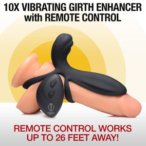 10x Silicone Vibrating Girth Enhancer With Remote Control