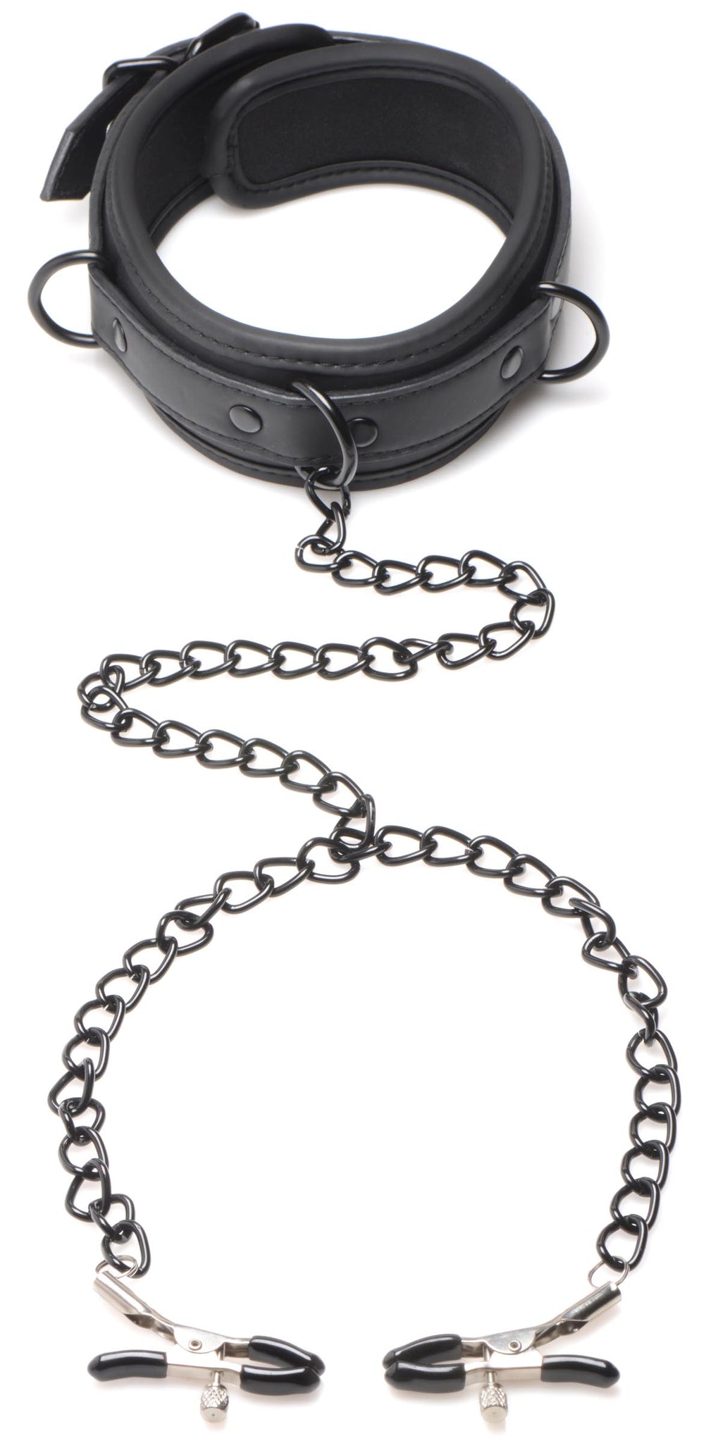 Collared Temptress Collar With Nipple Clamps