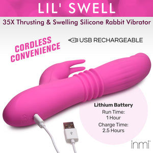 35x Lil Swell Thrusting And Swelling Silicone Rabbit Vibrator