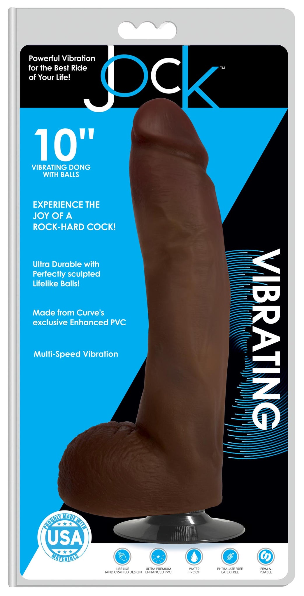 Jock Dark Vibrating Dildo With Balls