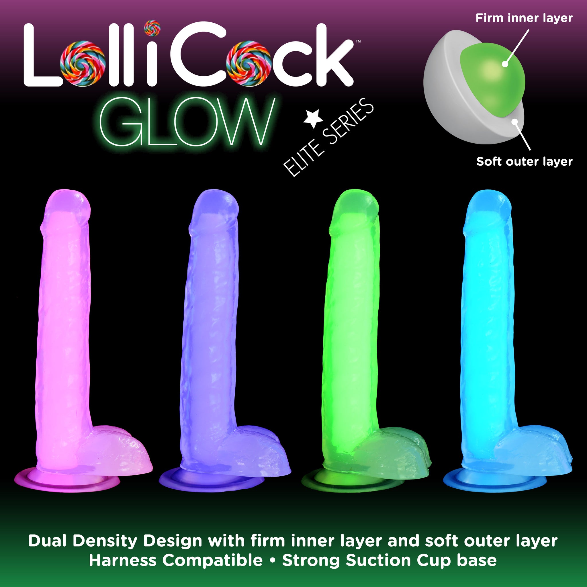 7 Inch Glow-in-the-dark Silicone Dildo With Balls