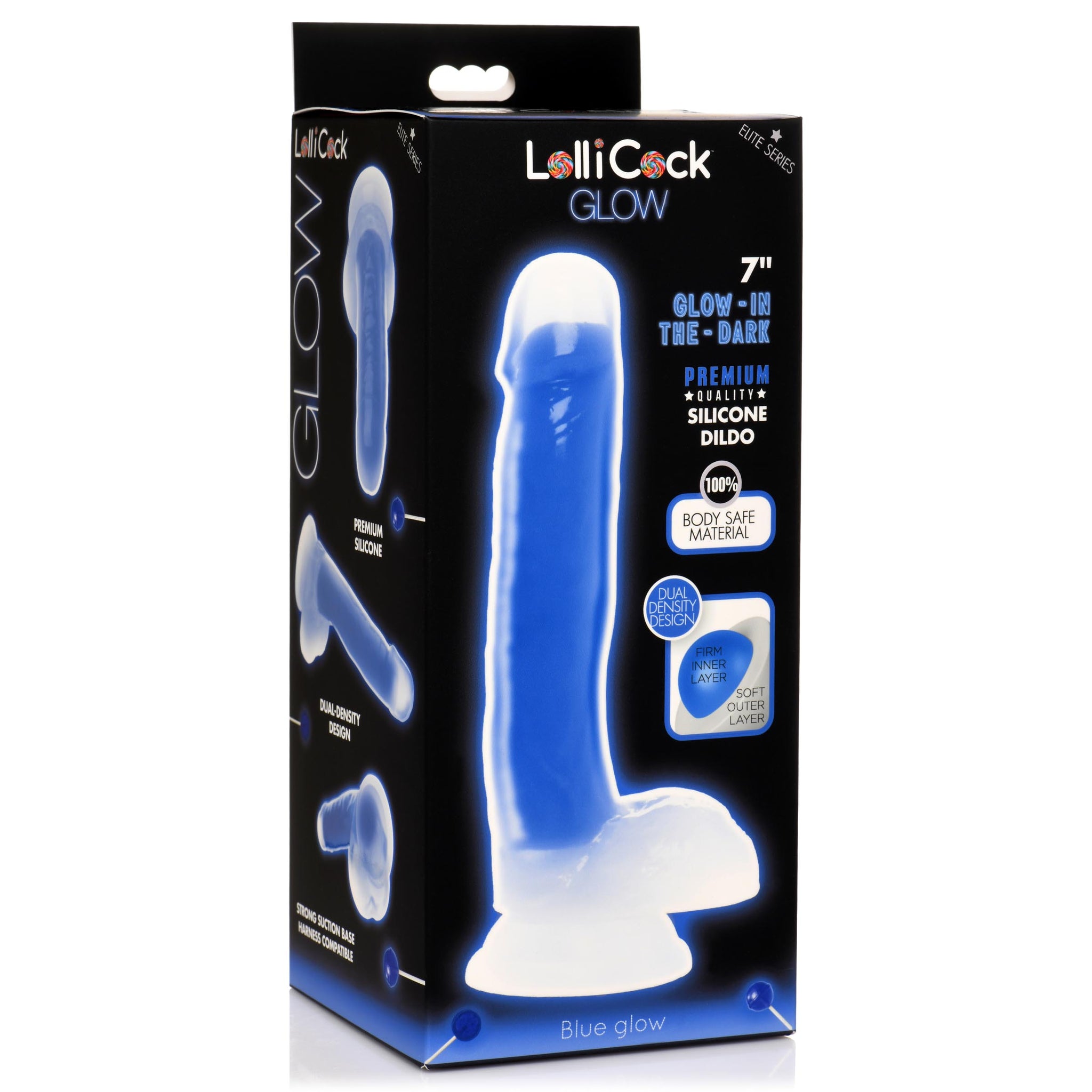 7 Inch Glow-in-the-dark Silicone Dildo With Balls