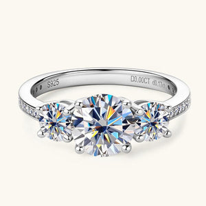 3 Carat Moissanite 925 Sterling Silver Ring